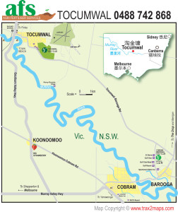 Position of Tocumwal to Melbourne and Sydney